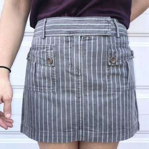 vince striped blue & grey skirt size - 10 mod prep work classic mini pockets